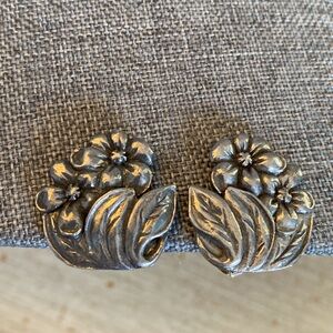 Seagull Pewter Floral Earrings